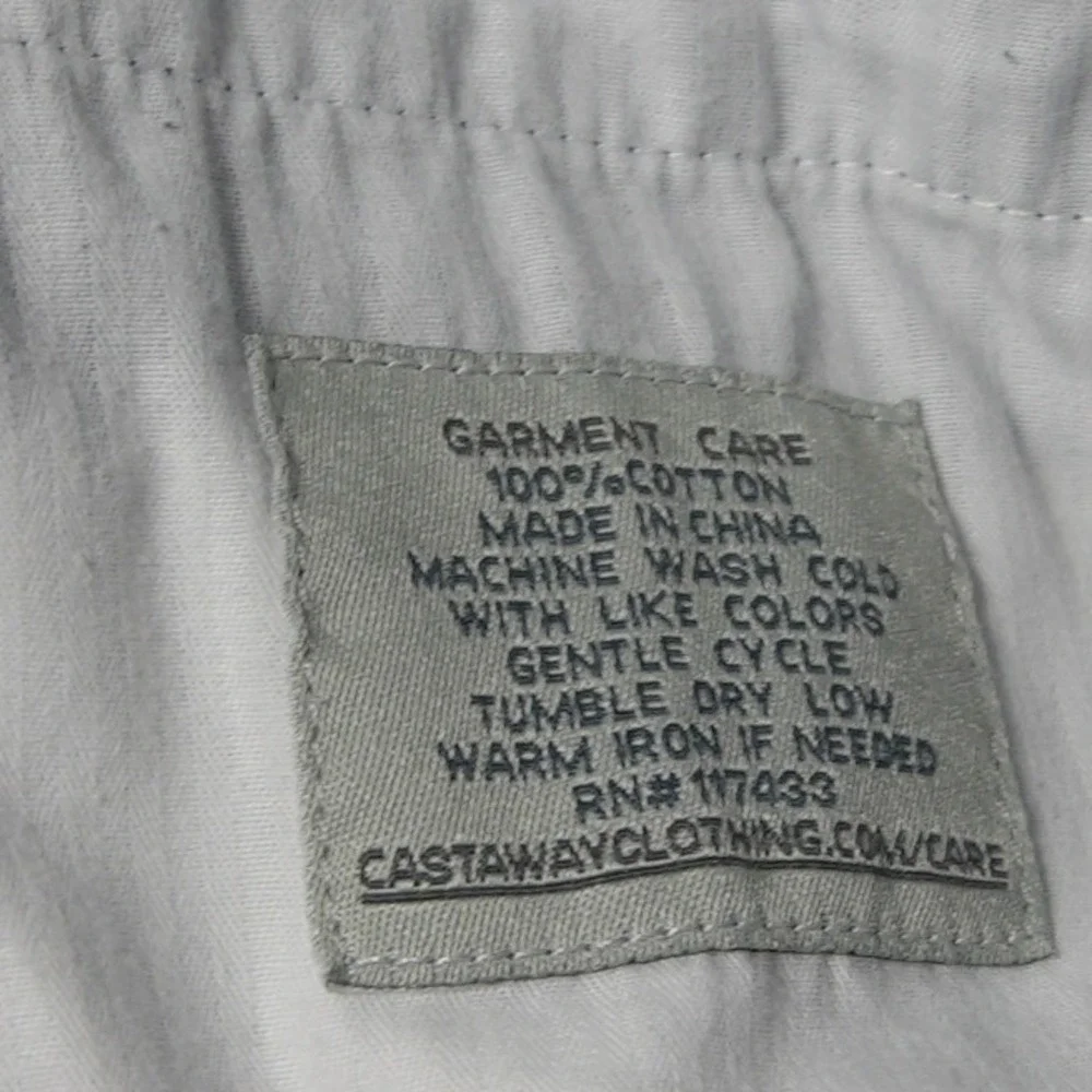 Castaway Tequila Lime Salt Embroidered Vacation Fun Costal Chino Men Shorts 40